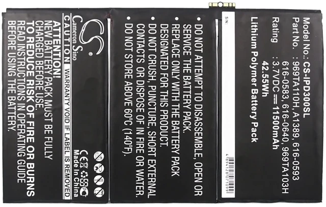 Alt view image 5 of 5 - Battery for Apple iPad 3 HD 616-0586 616-0592 616-0593 616-0604 A1403A A1416