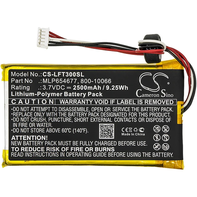 Alt view image 3 of 4 - Battery for LeapFrog LeapPad 3 LeapPad3 800-10066 MLP654677 Tablet CS-LFT300SL