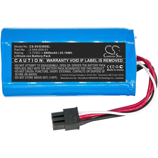 Alt view image 3 of 6 - Battery for Soundcast 2-540-009-01 21391-VGBT03A SUD-VGBT03A VG3 CS-SVG300SL