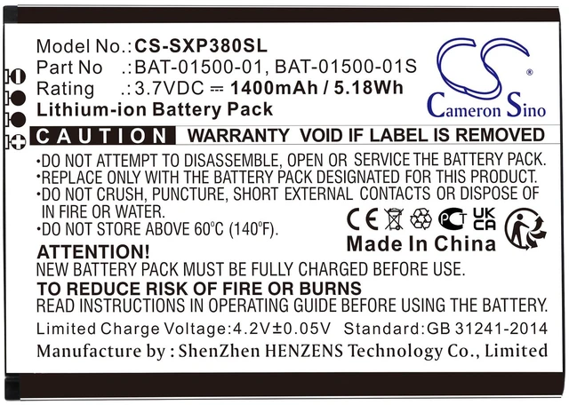 Alt view image 3 of 3 - Battery for Sonim BAT-01500-01 BAT-01500-01S XP3 XP3800 CS-SXP380SL 3.7V Li-ion