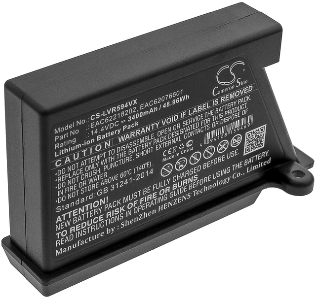 Main image of Battery for LG VR34406LV VR34408LV VR5940LEAC60766103 EAC62218202 EAC62218205