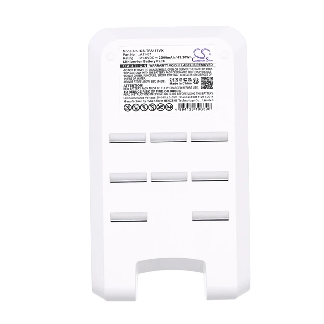 Alt view image 5 of 6 - Battery for Tineco A11-07 A11 Hero EX PWRHERO Tango CS-TPA117VX 21.6V Li-ion
