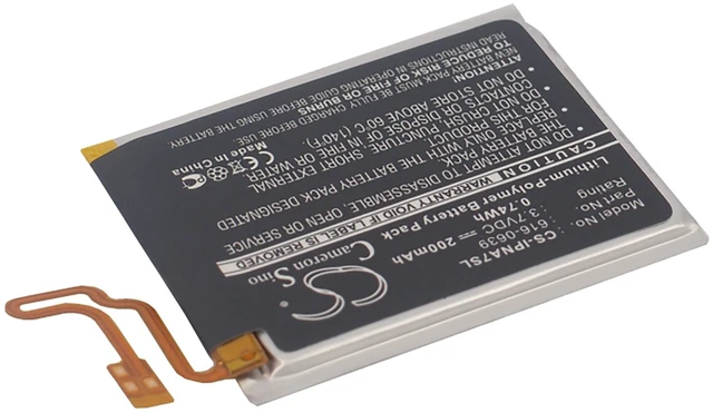 Alt view image 2 of 6 - Battery for Apple A1446 iPod Nano 7th Gen 7 616-0639 616-0640 MP3 Player 200mAh