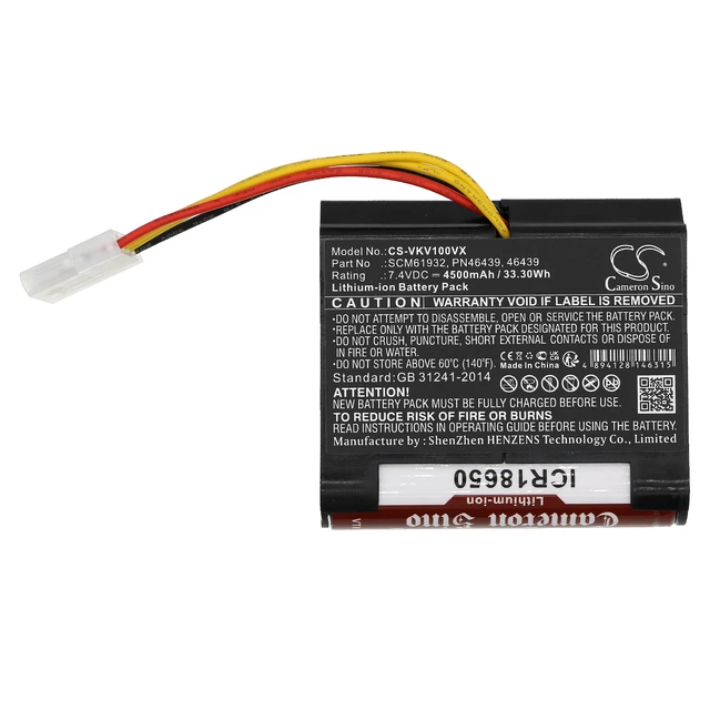 Alt view image 3 of 5 - Battery for Vorwerk 46439 PN46439 SCM61932 Kobold VR100 VX100 CS-VKV100VX 7.4V
