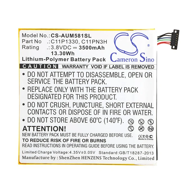 Alt view image 5 of 6 - Battery for Asus AST21 ME181C ME581CL Memo Pad 8 ME181A C11P1330 C11PN3H C11Pn93