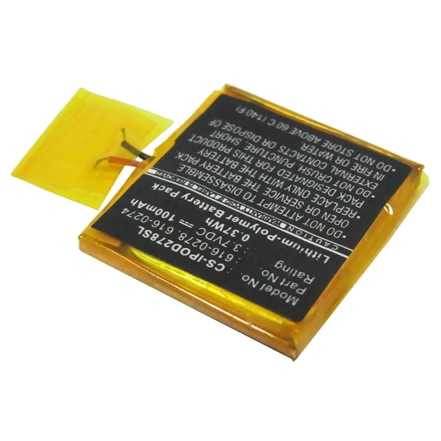 Alt view image 2 of 6 - Battery for Apple iPOD Shuffle G2 1GB G3 616-0274 616-0278 MP3 Player 100mAh
