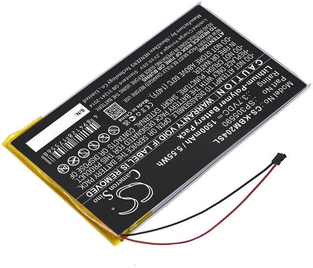 Alt view image 2 of 5 - Battery for Kobo SP305590 Aura HD N204-KBO-B CS-KBM204SL 3.7V E-book E-reader