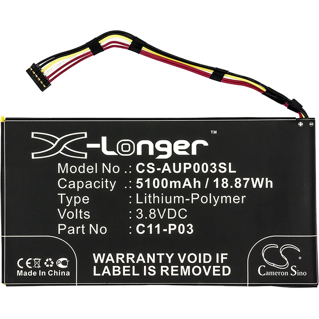 Alt view image 3 of 6 - Battery for Asus Padfone 2 (A68) Tablet C11-P03 CS-AUP003SL 3.8v 5100mAh 18.87Wh