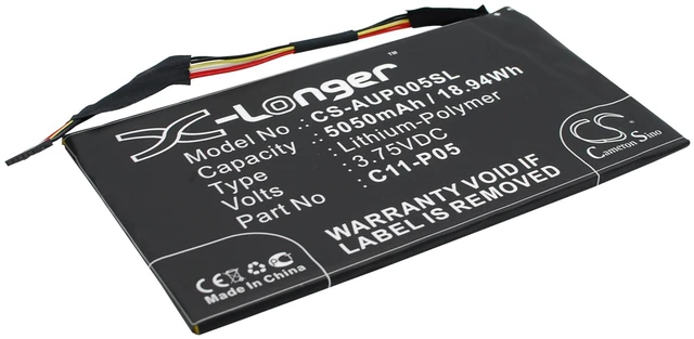 Alt view image 3 of 6 - Battery for Asus PadFone Infinity A80 10.1 Tablet C11-P05 CS-AUP005SL 5050mAh