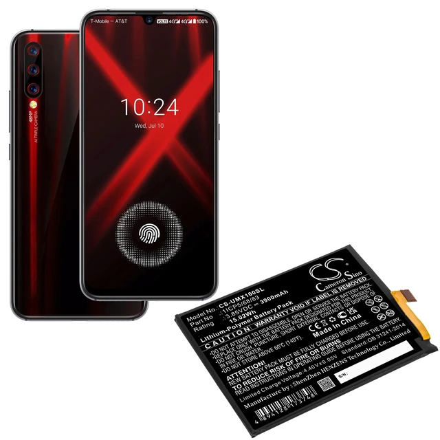 Alt view image 5 of 5 - Battery for UMI 1ICP5/68/83 UMIDIGI X Smartphone CS-UMX100SL 3.85V Li-Polymer