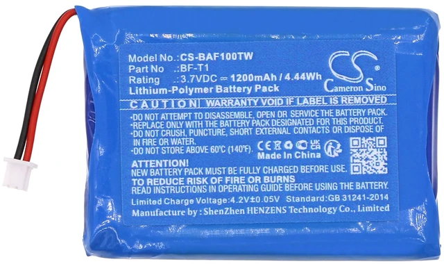 Alt view image 3 of 6 - Battery for Baofeng BF-T1 UHF T1 Two-Way Radio CS-BAF100TW 3.7v 1200mAh / 4.44Wh