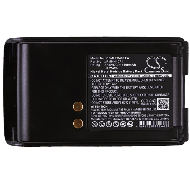 Alt view image 5 of 5 - Battery for Motorola A6 A8 BPR40 Mag One PMNN4071 PMNN4071AC PMNN4071AR 1100mAh
