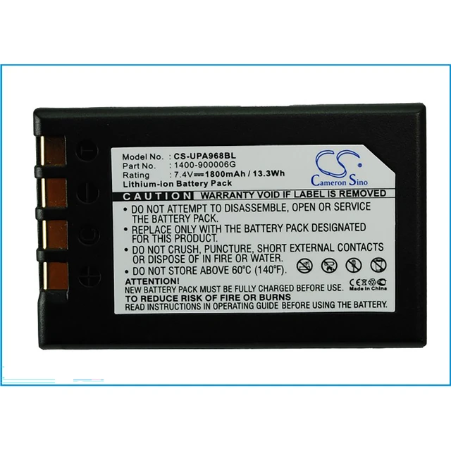 Alt view image 5 of 5 - Battery for Unitech 1400-900006G PA968II Mobile Barcode Scanner 7.4V 1800mAh