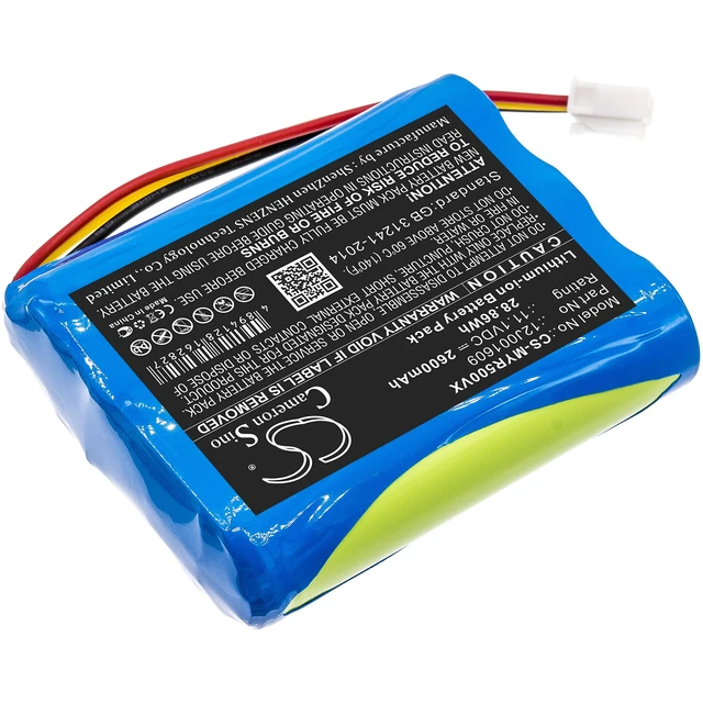 Alt view image 2 of 6 - Battery for Moneual Everybot RS500 RS700 12J001609 Vacuum CS-MYR500VX 2600mAh