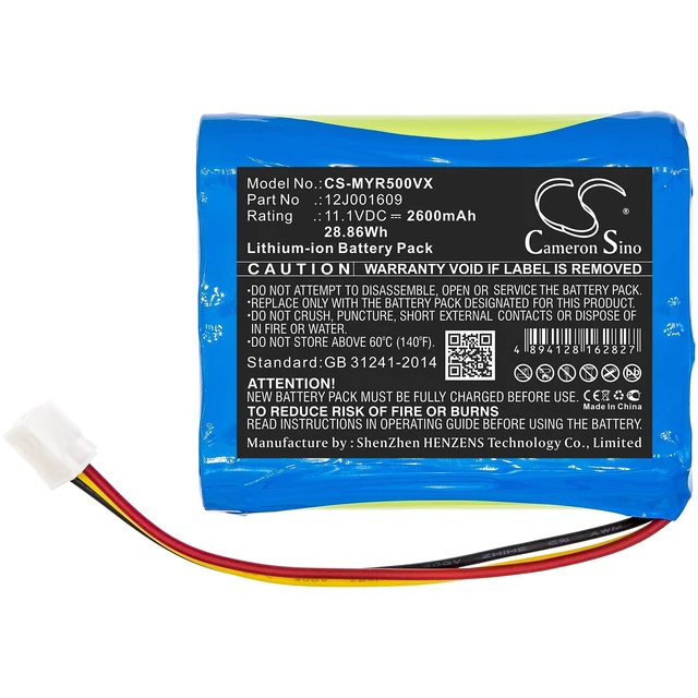 Alt view image 3 of 6 - Battery for Moneual Everybot RS500 RS700 12J001609 Vacuum CS-MYR500VX 2600mAh