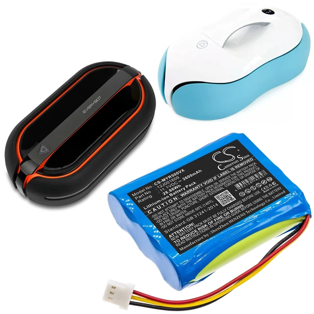 Alt view image 6 of 6 - Battery for Moneual Everybot RS500 RS700 12J001609 Vacuum CS-MYR500VX 2600mAh