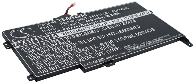 Alt view image 2 of 6 - Battery for HP Envy 6T-1000 Sleekbook 6z-1000 EG04XL 681951-001 EG04 TPN-C103