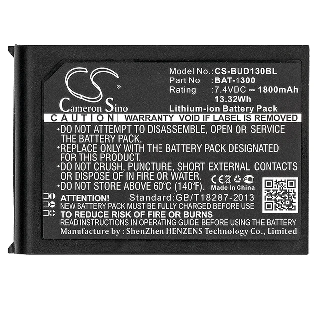 Alt view image 5 of 5 - Battery for Bluebird Pidion BIP-1300 BAT-1300 Barcode Scanner CS-BUD130BL 1800mA