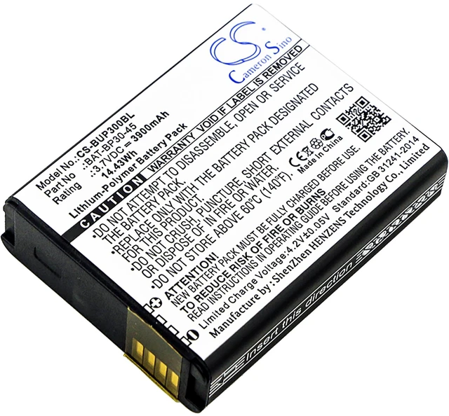 Main image of Battery for Bluebird BM180 BP30 BAT-BP30-45 Barcode Scanner CS-BUP300BL 3900mAh