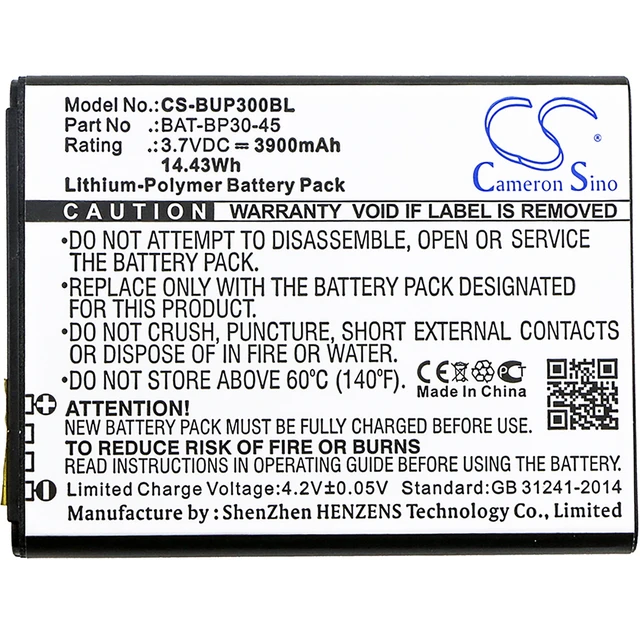 Alt view image 3 of 3 - Battery for Bluebird BM180 BP30 BAT-BP30-45 Barcode Scanner CS-BUP300BL 3900mAh