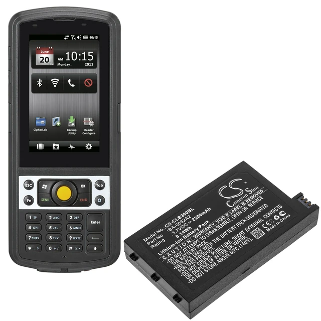 Alt view image 4 of 5 - Battery for CipherLAB 9200 A929CFNLNN1U1 CP30 CP30-L BA-0032A2 Barcode Scanner