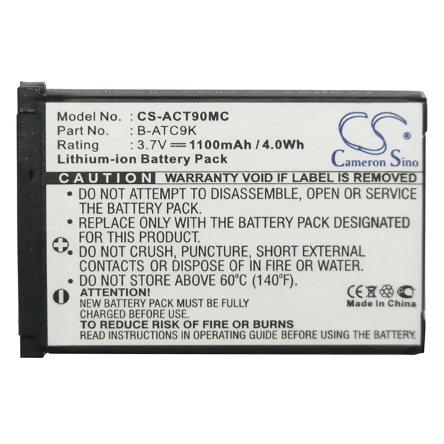 Alt view image 5 of 6 - Battery for Oregon Scientific ATC9k Action Camera B-ATC9K B-ATC9K-JWP CS-ACT90MC