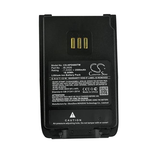Alt view image 5 of 5 - Battery for Hytera PD402 PD412 PD502 PD562 PD602 PD662 PD682 PD682G PD500 BL2020