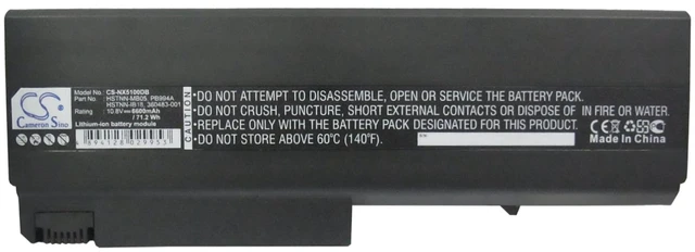 Alt view image 5 of 5 - Battery for Compaq Business Notebook 6510b 6515b NX6110 NX6310 398854-001 PB994A