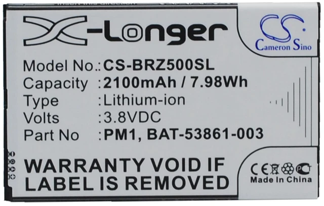 Main image of Battery for Blackberry Z5 BAT-53861-003 PM1 Mobile SmartPhone CS-BRZ500SL 3.8v