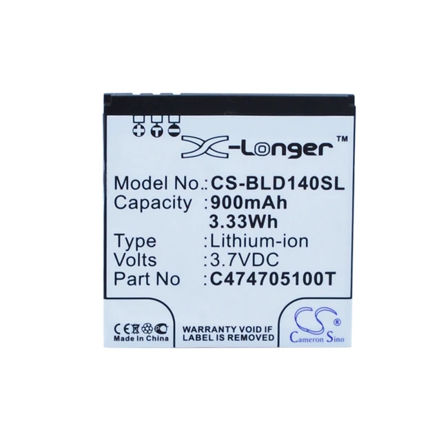 Alt view image 5 of 5 - Battery for BLU D140 D141S D141W Dash Jr Social W Junior C474705100T CS-BLD140SL