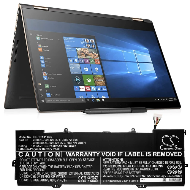 Alt view image 5 of 5 - Battery for HP Spectre X360 928372-856 928427-271 928427-272 HSTNN-DB8H YB06XL