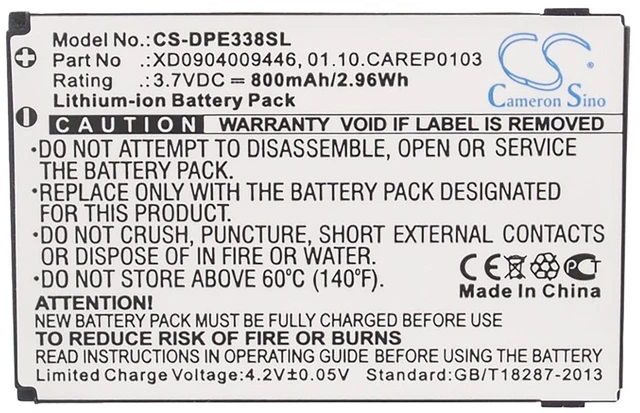 Alt view image 5 of 5 - Battery for Doro HandlePlus 334 PhoneEasy 338GSM 01.10.CAREP0103 XD0904009446