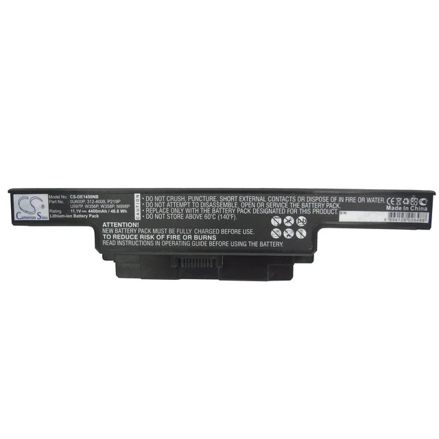 Alt view image 5 of 5 - Battery for DELL Studio 1450 1457 0U600P 312-4009 N998P P219P U597P W356P W358P