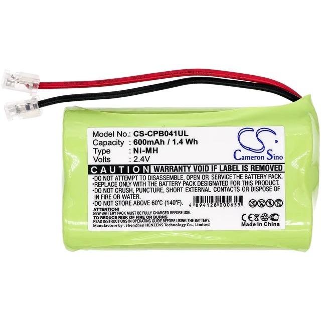 Alt view image 3 of 5 - Battery for Universal AA x 2 CS-CPB041UL Cordless Phone 2.4v Full Connector