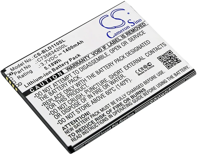 Main image of Battery for BLU S110 S110L S110U Studio M HD C735634200L CS-BLD110SL 3.7V Li-ion