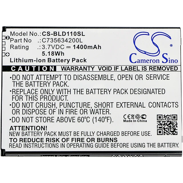 Alt view image 3 of 3 - Battery for BLU S110 S110L S110U Studio M HD C735634200L CS-BLD110SL 3.7V Li-ion