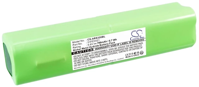 Main image of Barcode Scanner Battery for Allflex 51FE0421 PW320 RS320 9.6V Ni-Mh CS-ARS320BL