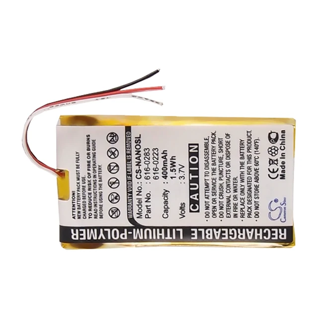 Alt view image 5 of 5 - Battery for Apple iPOD Nano 2GB 4GB 616-0223 616-0224 616-0283 MA099LL/A 400mAh