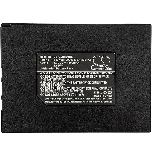 Alt view image 3 of 3 - Battery for Honeywell SP5600 CipherLAB 8300 Datalogic BA-83S1A8 KB1A371800L86