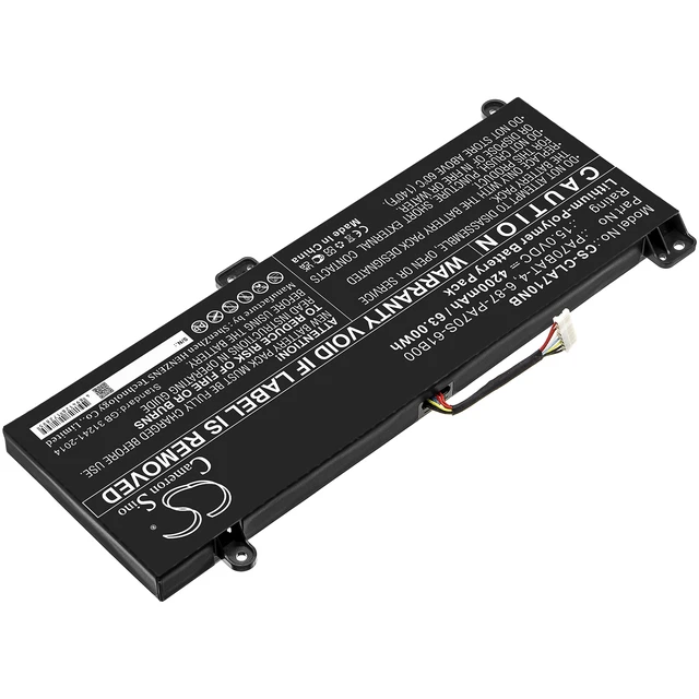 Alt view image 2 of 5 - Battery for Hasee Schenker Clevo PowerSpec 1710 G97E PA70BAT-4 6-87-PA70S-61B00