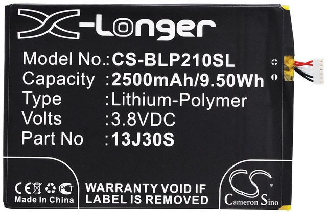 Alt view image 5 of 6 - Battery for BLU L210a L210i Life Pro 13J30S Mobile SmartPhone CS-BLP210SL