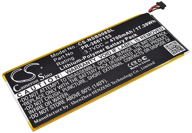 Main image of Battery for Nabi DMTAB-NV08B Dreamtab 8" PR-3667153 Tablet CS-NSB008SL 4700mAh