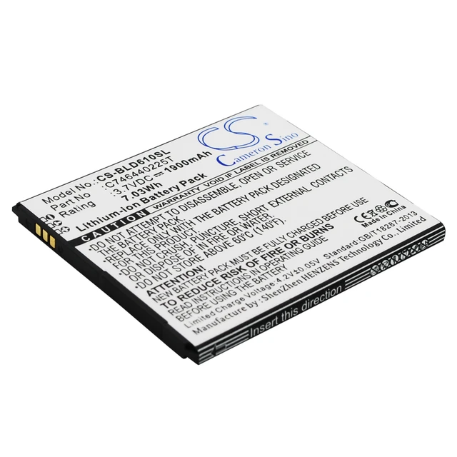 Alt view image 2 of 5 - Battery for BLU D610 D610A D610i Studio 5.5 C746440225T SmartPhone CS-BLD610SL