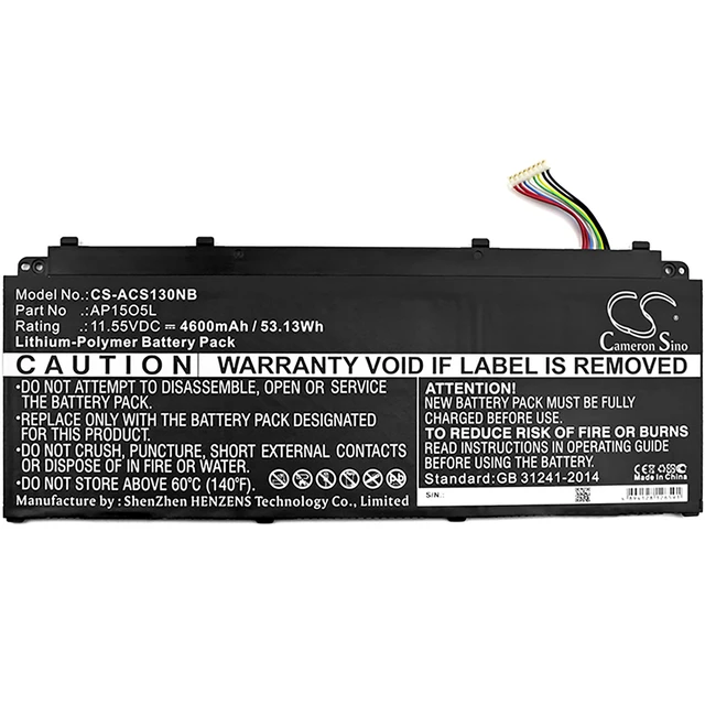 Alt view image 3 of 4 - Battery for Acer AP1503K AP1505L AP15O3K AP15O5L Aspire S 13 S5-371-52JR Swift 5
