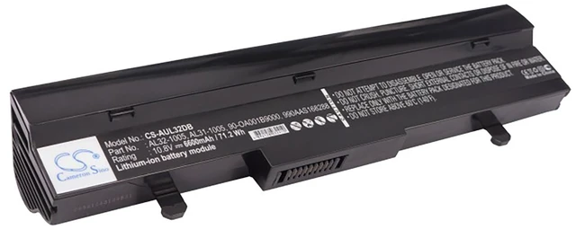 Main image of Battery for Asus 0B20-00KA0AS 90-OA001B9100 Eee PC 1005HA 1001HA R105 6600mAh