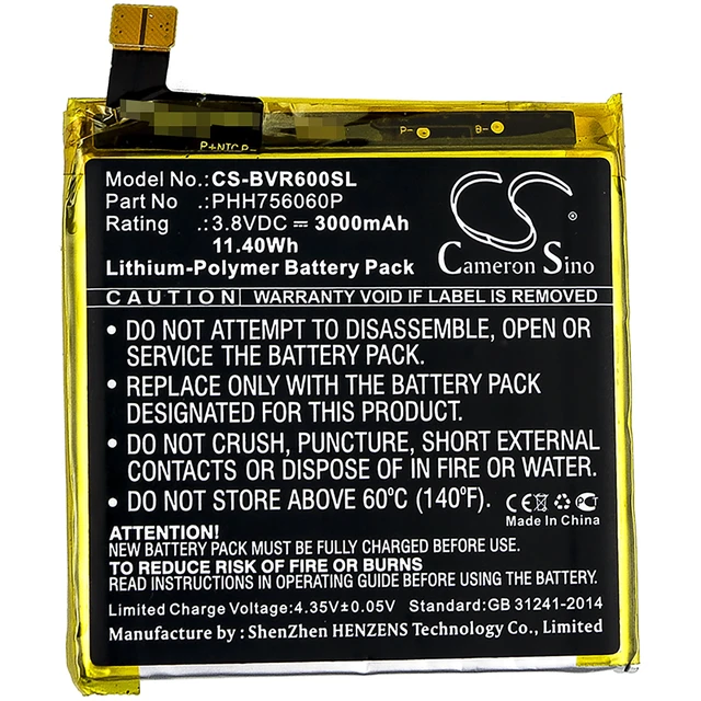 Alt view image 3 of 4 - Battery for Blackview BV6000 BV6000S PHH756060P Mobile SmartPhone CS-BVR600SL