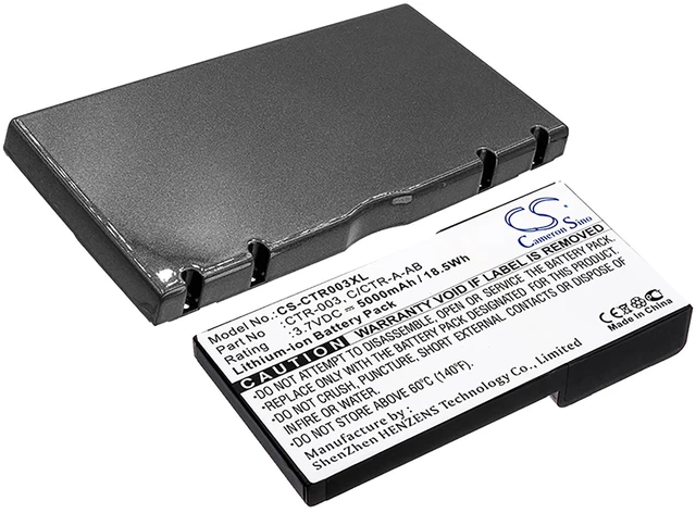 Main image of Extended Battery With Back Cover for Nintendo C/CTR-A-AB CTR-003 3DS CTR-001 NEW