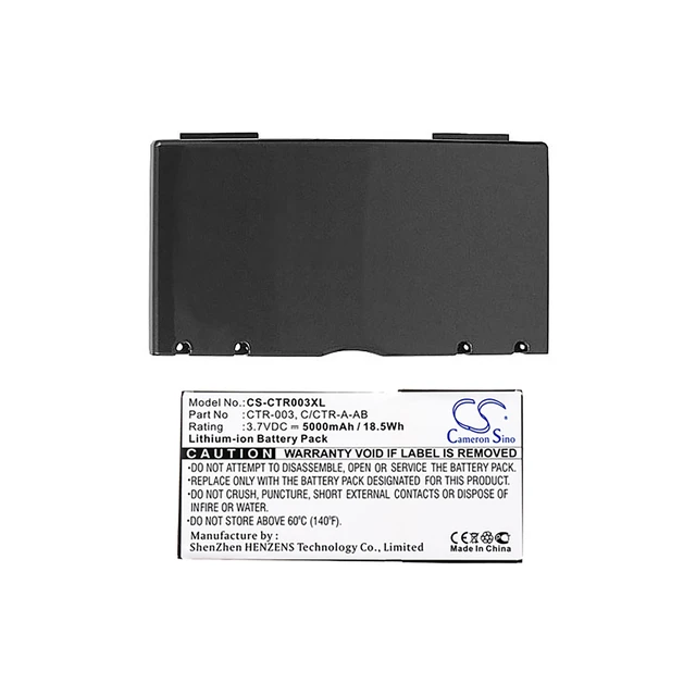 Alt view image 3 of 3 - Extended Battery With Back Cover for Nintendo C/CTR-A-AB CTR-003 3DS CTR-001 NEW