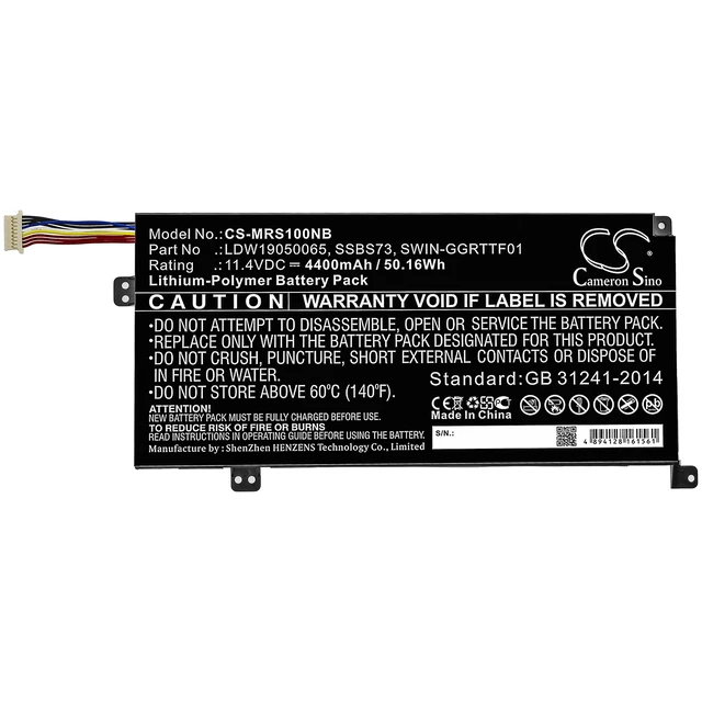 Alt view image 3 of 4 - Battery for Mechrevo S1 Pro LDW19050065 SSBS73 SWIN-GGRTTF01 CS-MRS100NB 4400mAh