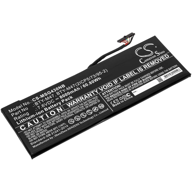 Main image of Battery for MSI GS40 GS43 6QD 6QE 6RE MS-14A1 Terrans Force S4 Phantom BTY-M47